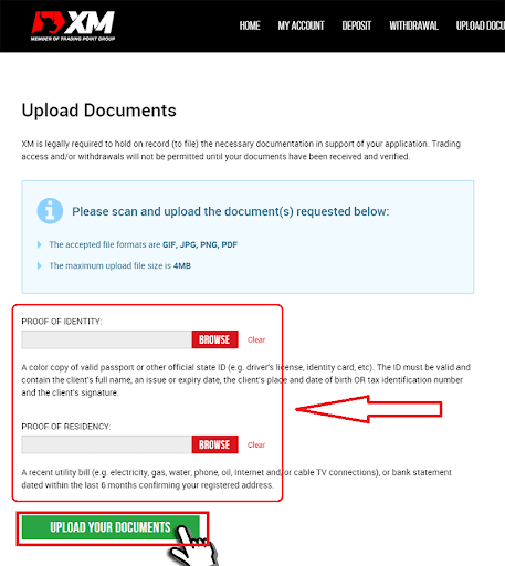Upload dokumen yang diminta untuk validasi akun.
